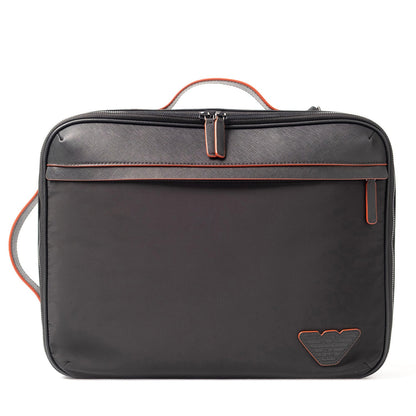 Asv Regenerated Saffiano And Recycled Nylon Business Bag With Shoulder Straps