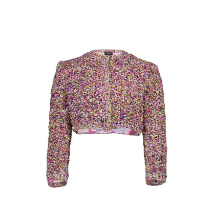 Chanel 21p Size 34 Cardigan Cotton/Silk/Pearl Purple/Multicolour
