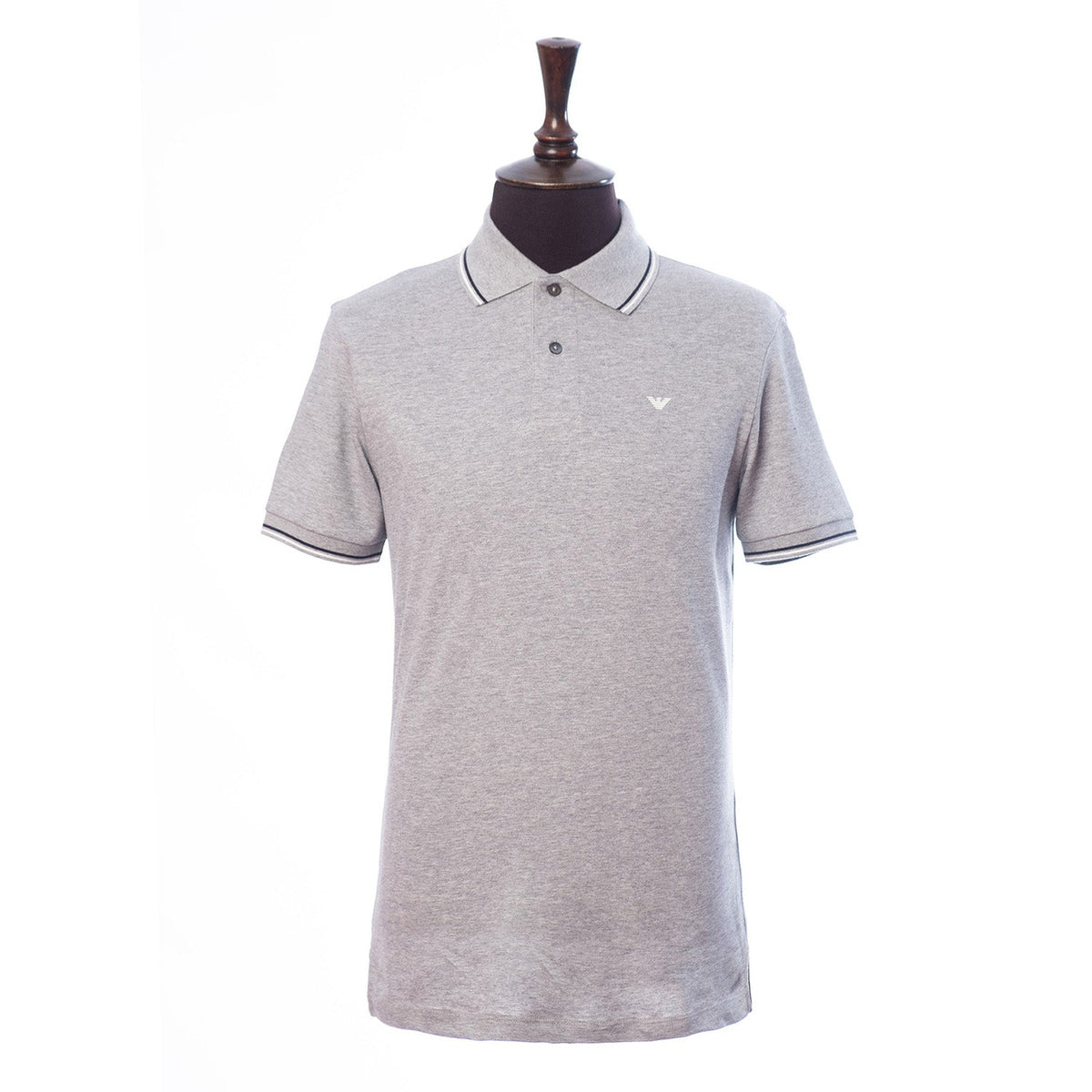 Stretch Piqua Polo Shirt With Micro Eagle Embroidery