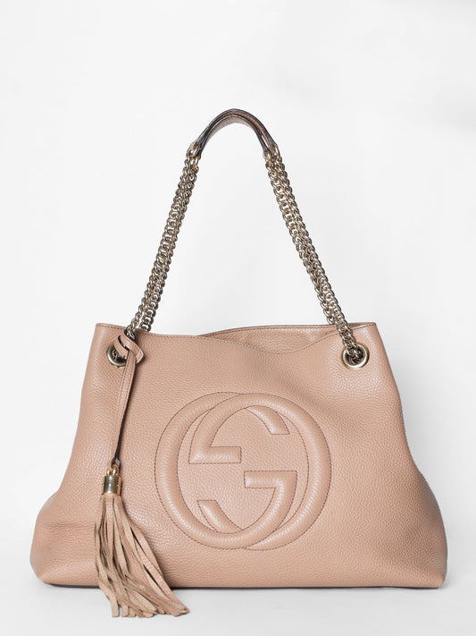 Gucci Old Rose Leather Soho Tote Bag