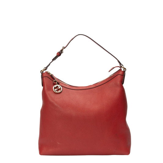 Gucci Red GG Charm Hobo Bag