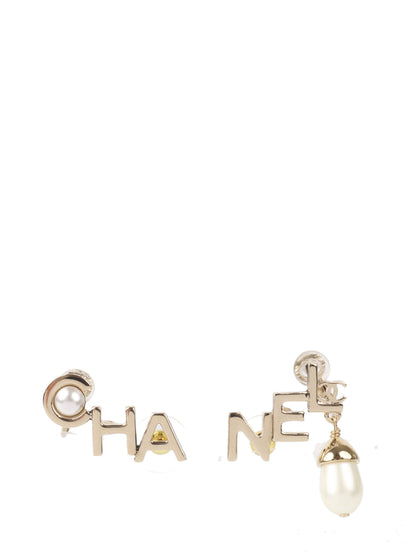 Chanel Letters Earring With Pearl