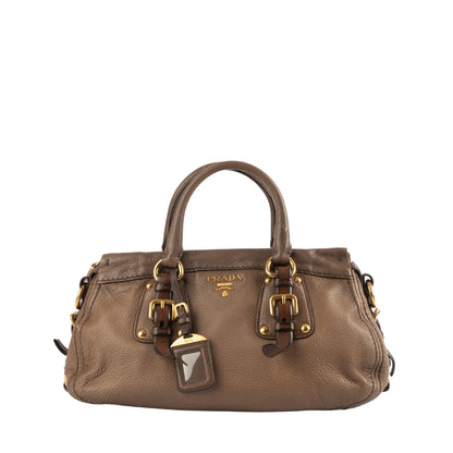 Prada Brown Leather Cervo Satchel