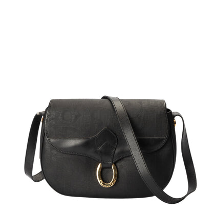 Dior Vintage Trotter Black PVC Leather Crossbody Bag
