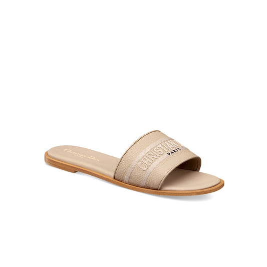 Dior Dway Slide Powder Beige Grained Calfskin