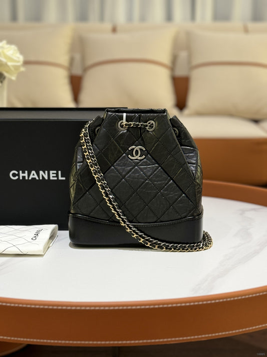 CHANEL GABRIELLE BACKPACK BLACK WITH CHIP