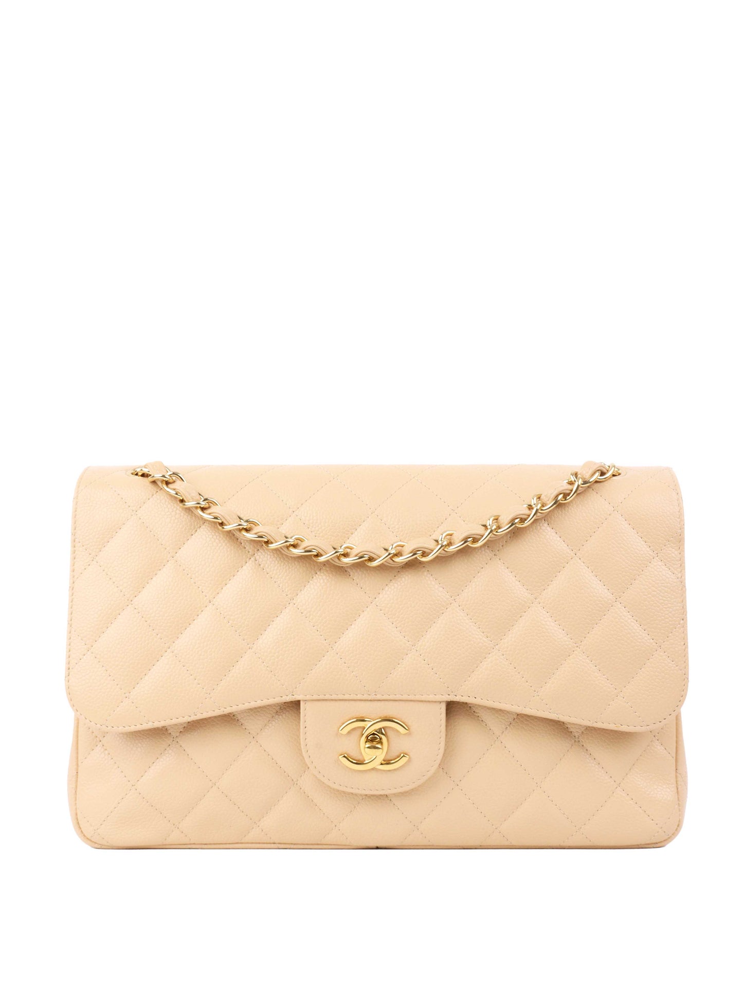 Chanel Beige Jumbo Classic Flap.