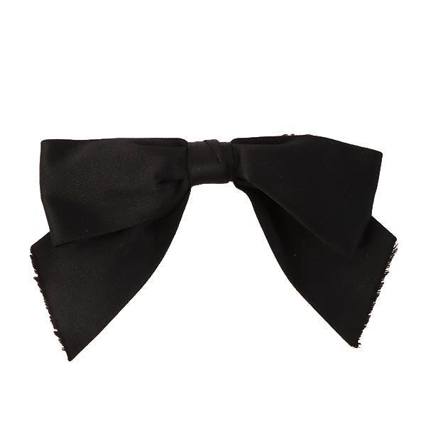 CHANEL Satin Ribbon Hair Clip Black