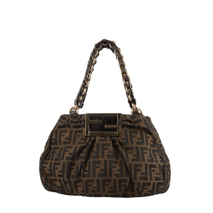 Fendi Zucca Canvas Monogram Mia Shoulder Bag