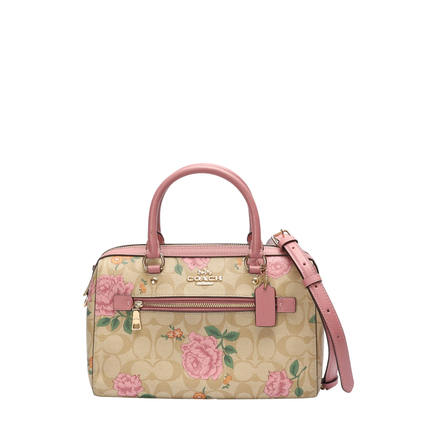 Coach Rowan Signature Canvas Rose Satchel