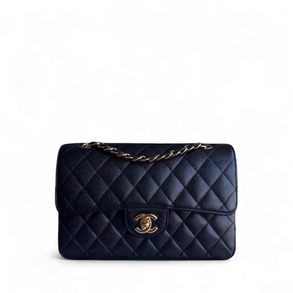 Chanel Classic Flap Small - Caviar 23CM Quilted Grained Calfskin Black Gold Hardware Series 15