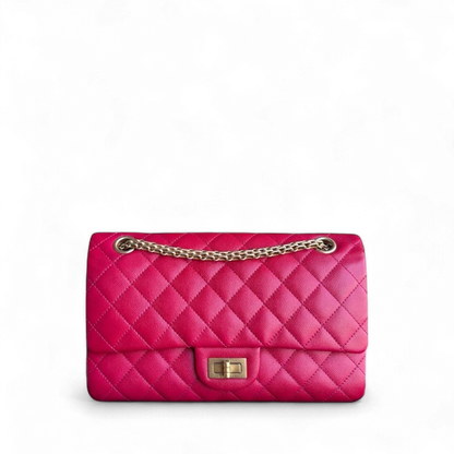 Chanel 2.55 Reissue 225 - Caviar Quilted Grained Calfskin Hot Pink Gold Hardware Series 23