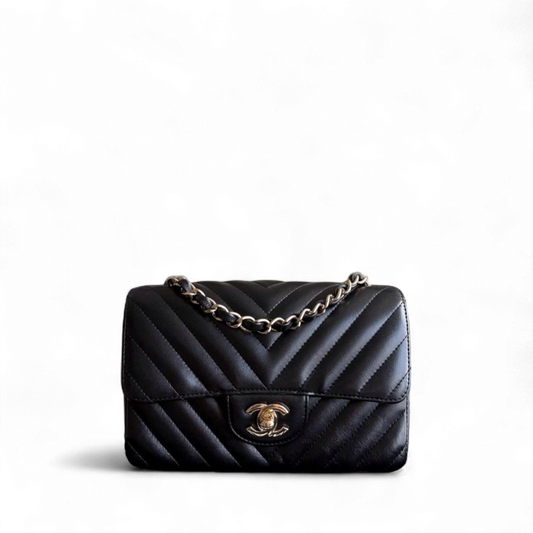 Chanel Classic Flap Mini - Quilted Lambskin Black Gold Hardware Series 26