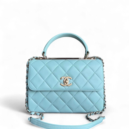 Chanel Trendy CC Small - Quilted Lambskin Light Blue Gold Hardware