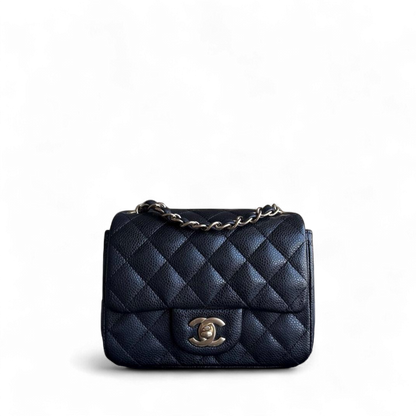 Chanel Classic Flap Mini Square - Caviar Quilted Grained Calfskin Black Gold Hardware Series 20