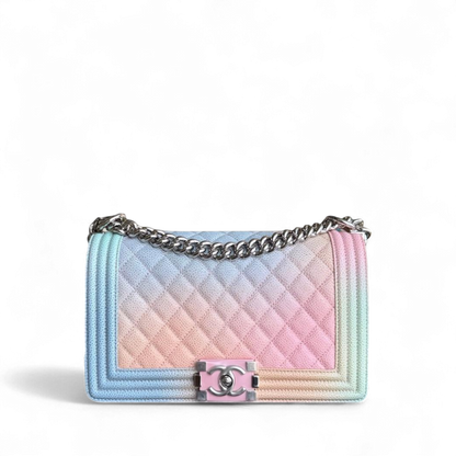 Chanel Boy Medium - Caviar 25CM Quilted Grained Calfskin Rainbow Limited Edition Series 25
