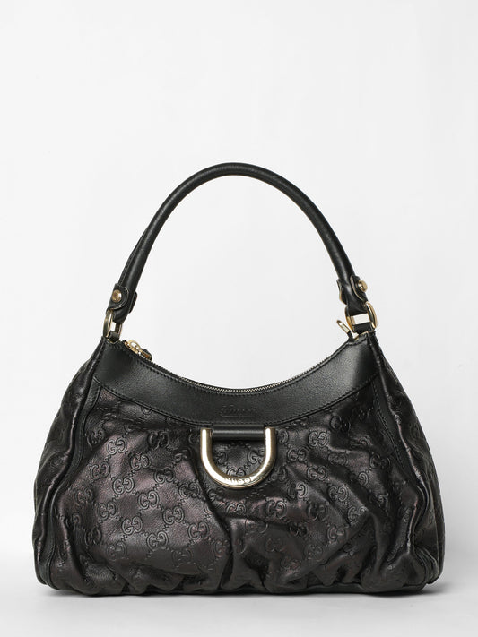 Gucci GG Leather Abbey D-Ring Small Hobo Bag