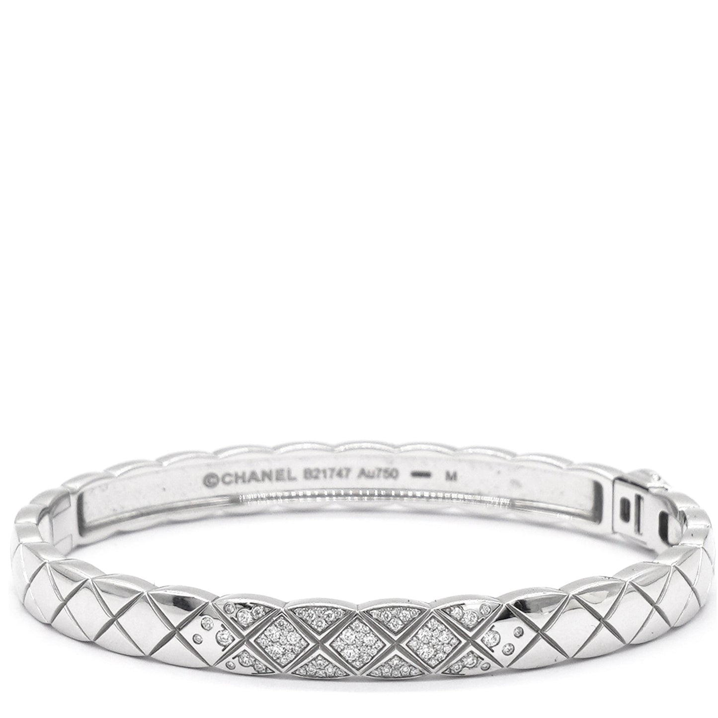 Coco Crush 18K White Gold Diamond Band Bangle