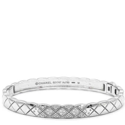 Coco Crush 18K White Gold Diamond Band Bangle