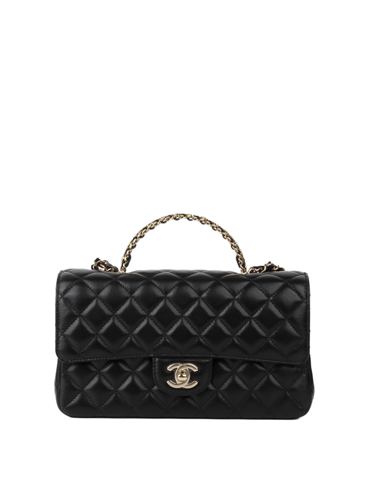 Chanel Crystal Top Handle Classic Flap Bag.