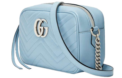 (WMNS) GUCCI GG Marmont Series Bag Small-Size Blue 447632-DTD1Y-4928