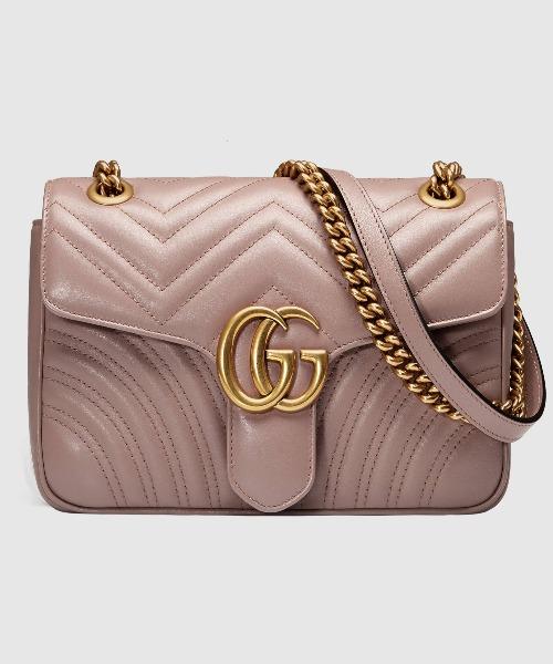 Gucci GG Marmont Medium Matelasse Shoulder Bag Dusty Pink