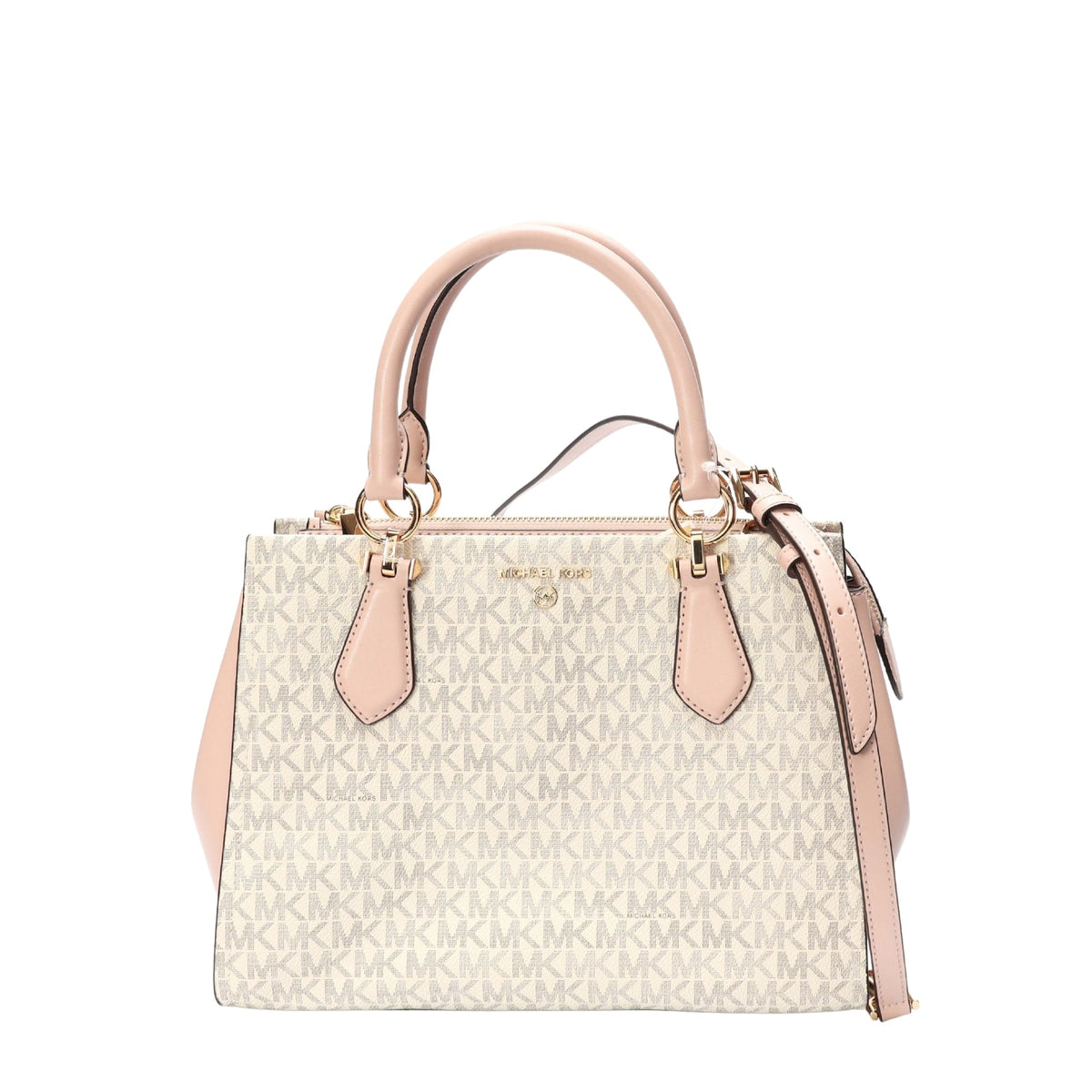 Michael Kors Marilyn Pink/White Logo Satchel