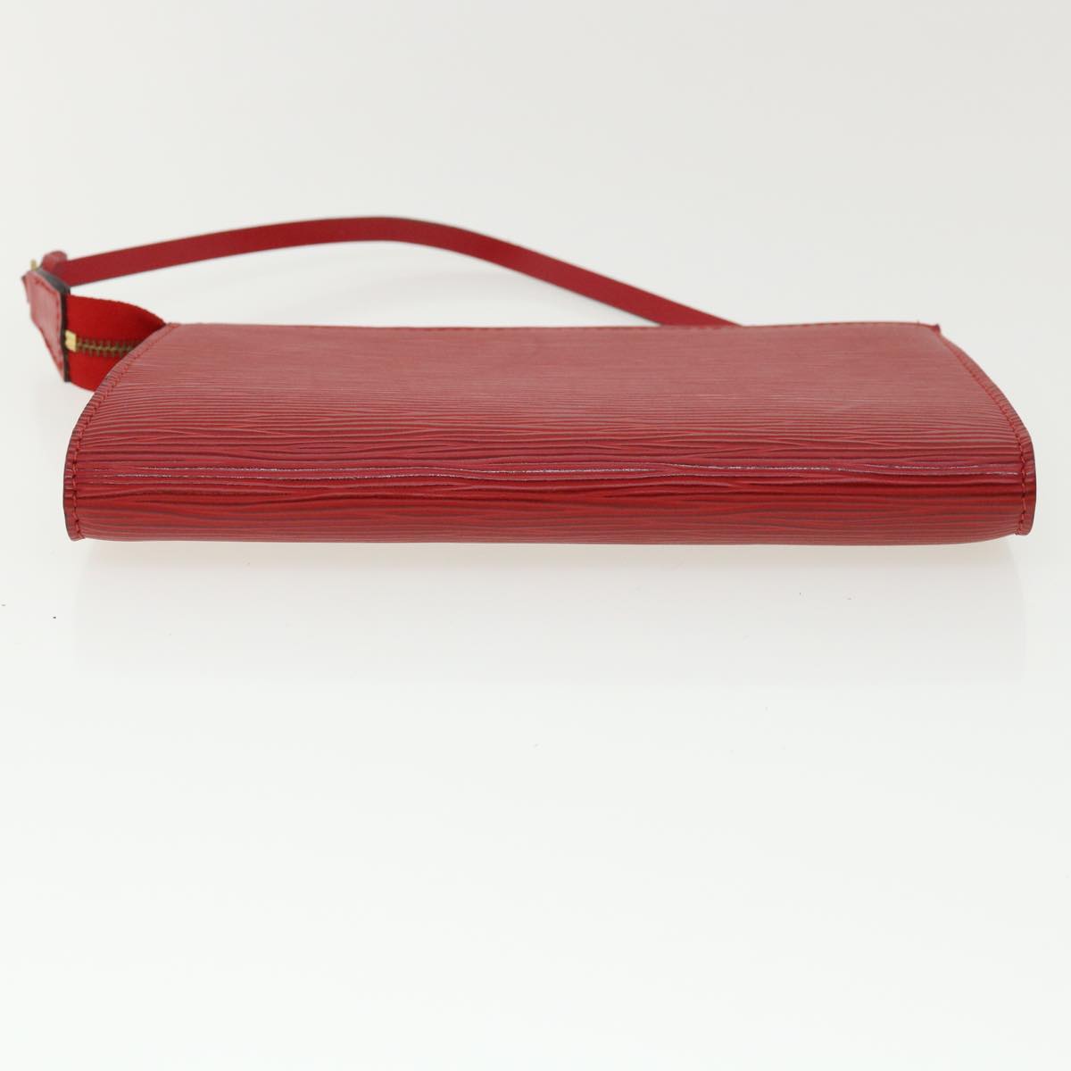 Louis Vuitton Red Leather Pochette accessoires clutch bag