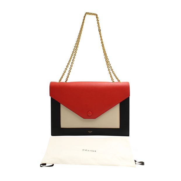 Celine Tri-Colour Flapbag Chalk