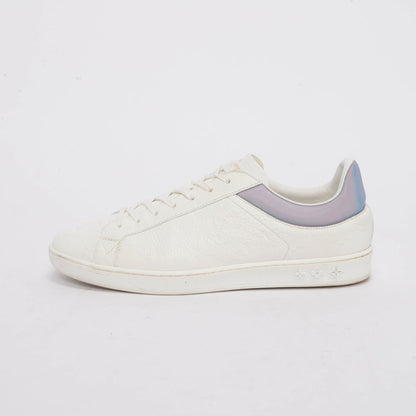 Louis Vuitton White Embossed Monogram Calfskin Luxembourg Sneakers 41.5