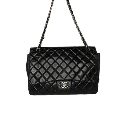 Chanel Lambskin Quilted Maxi Classic Single Flap Black