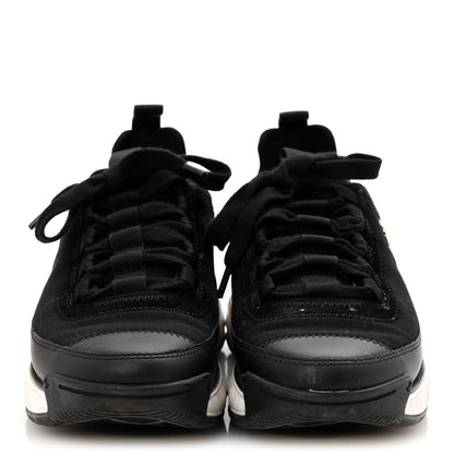 Velvet Calfskin Mixed Fibers CC Sneakers 36 Black