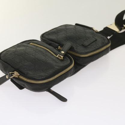 Gucci Gg Signature Black Leather Shoulder Bag