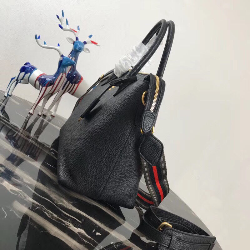 Prada Black Calf Leather Top Handle Bag