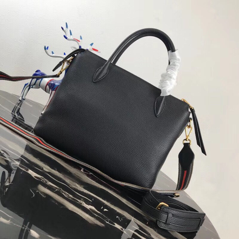 Prada Black Calf Leather Top Handle Bag