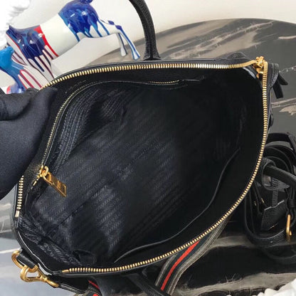 Prada Black Calf Leather Top Handle Bag