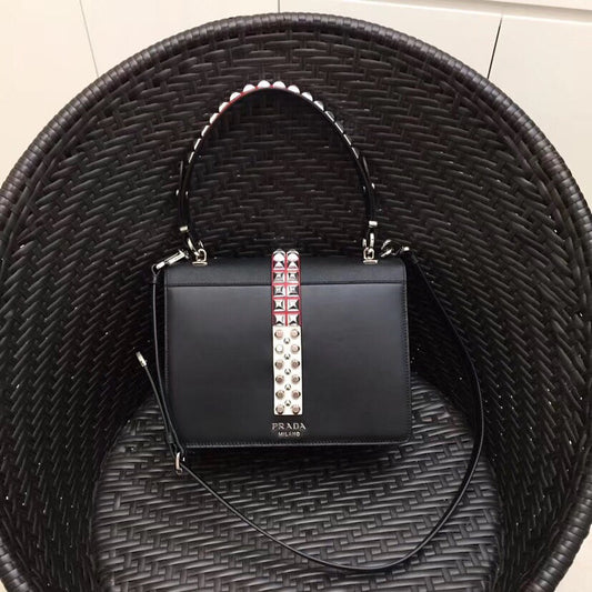 Prada Elektra Shoulder Bag In Black Leather