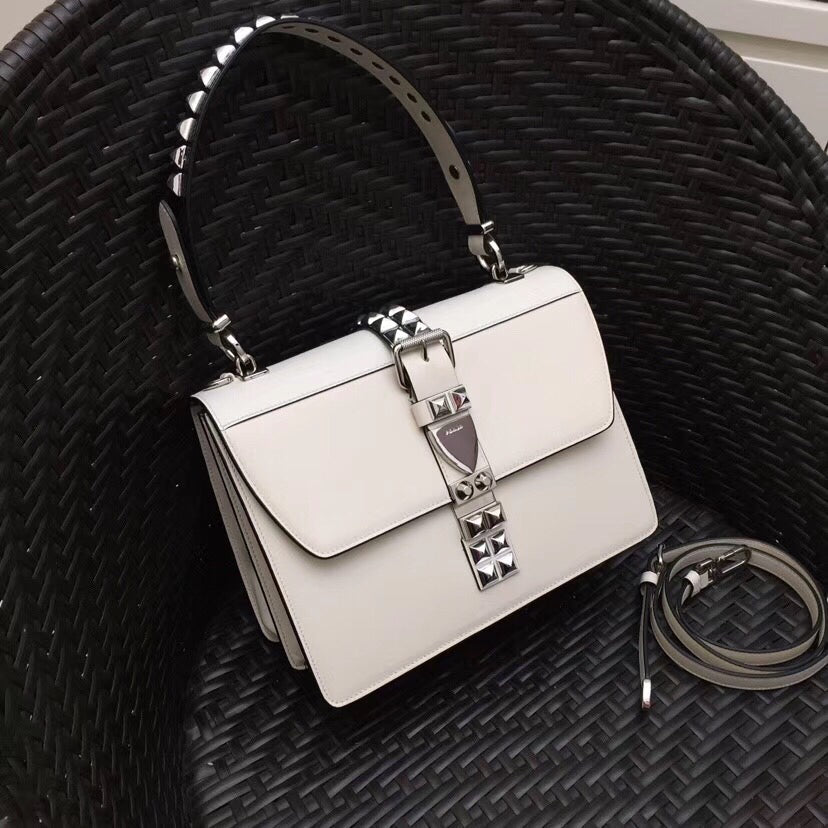 Prada Elektra Shoulder Bag In White Leather