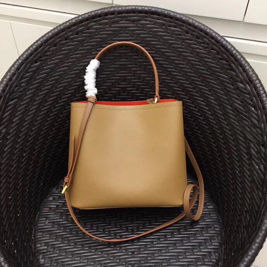 Prada Brown Saffiano Leather Double Bag