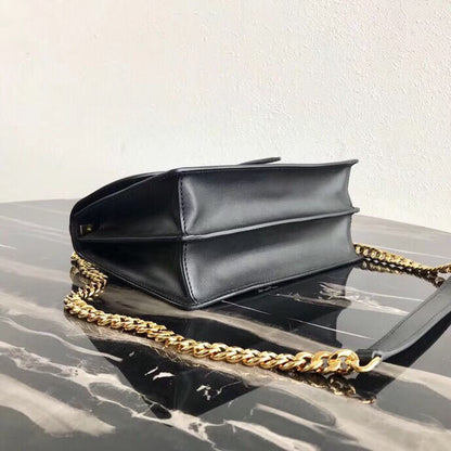 Prada Belle Shoulder Bag In Black Calf Leather