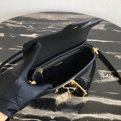 Prada Embleme Bag In Black Saffiano Leather