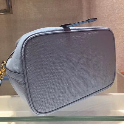 Prada Bucket Bag In Light Blue Saffiano Leather