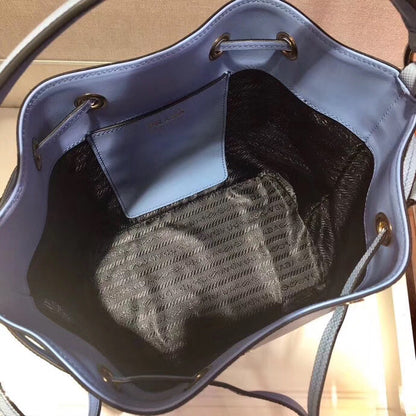 Prada Bucket Bag In Light Blue Saffiano Leather