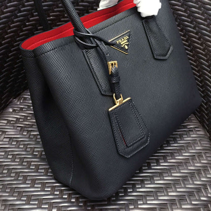 Prada Black Saffiano Double Small Bag