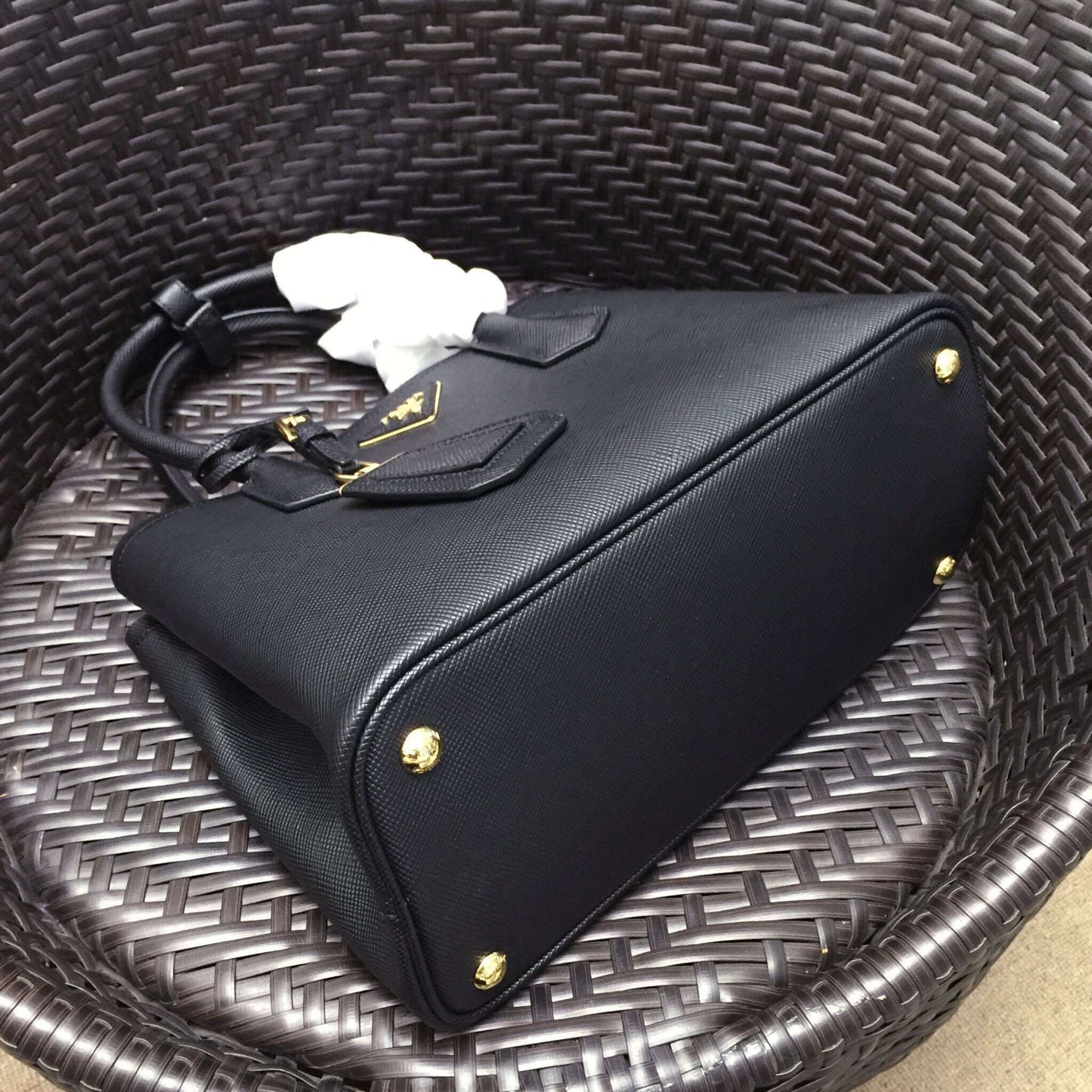 Prada Black Saffiano Double Small Bag