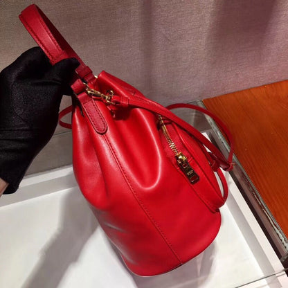 Prada Bucket Bag In Red Calfskin 1BH038