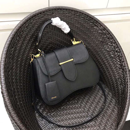 Prada Black Large Sidonie Saffiano Leather Bag