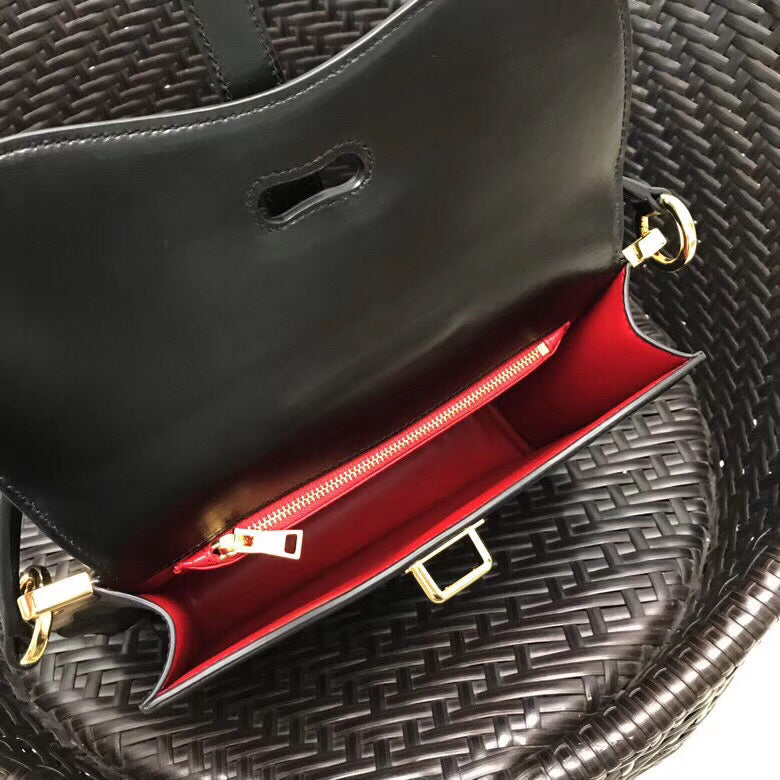 Prada Belle Bag In Black Calf Leather