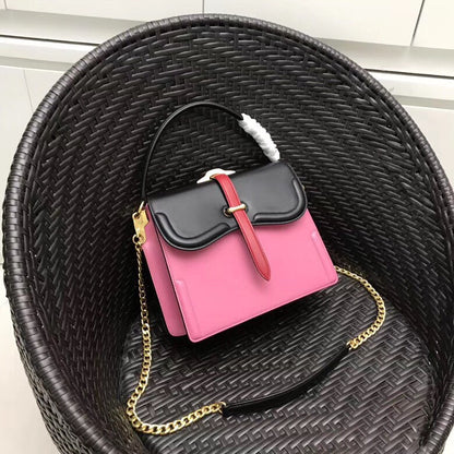 Prada Belle Bag In Pink/Black Calf Leather