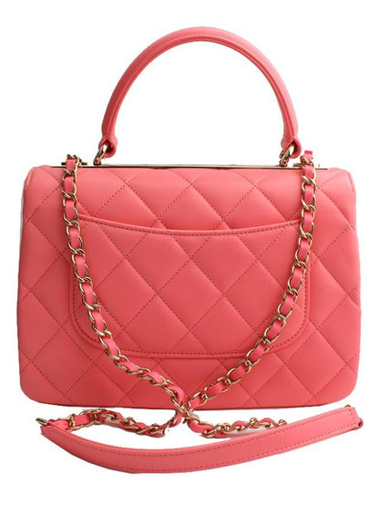 Trendy CC Neon Coral Small Tote and Crossbody Bag Chanel